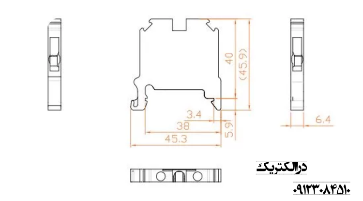 ابعاد ترمینال ریلی رعد نمره ۴ سایز ۴